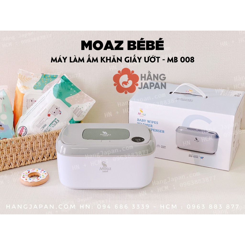 Máy làm ấm khăn ướt MoazBebe MB008 nhanh chóng trong 4-5 phút - Bảo hành chính hãng 12 tháng