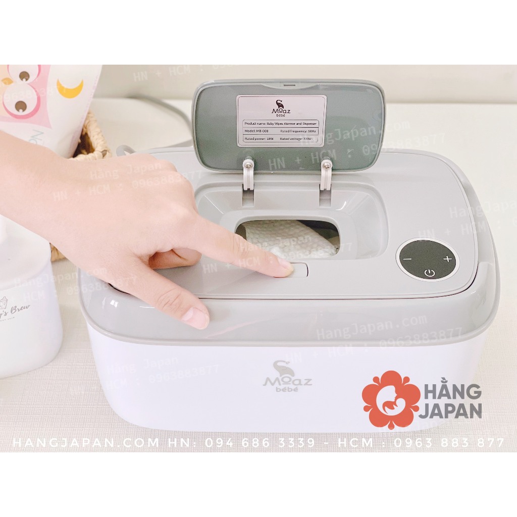 Máy làm ấm khăn ướt MoazBebe MB008 nhanh chóng trong 4-5 phút - Bảo hành chính hãng 12 tháng