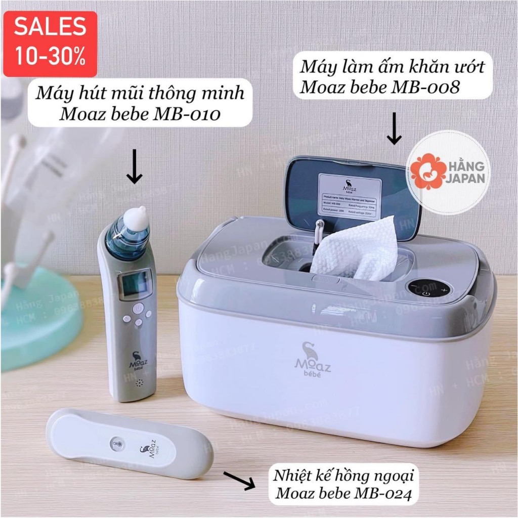 Máy làm ấm khăn ướt MoazBebe MB008 nhanh chóng trong 4-5 phút - Bảo hành chính hãng 12 tháng