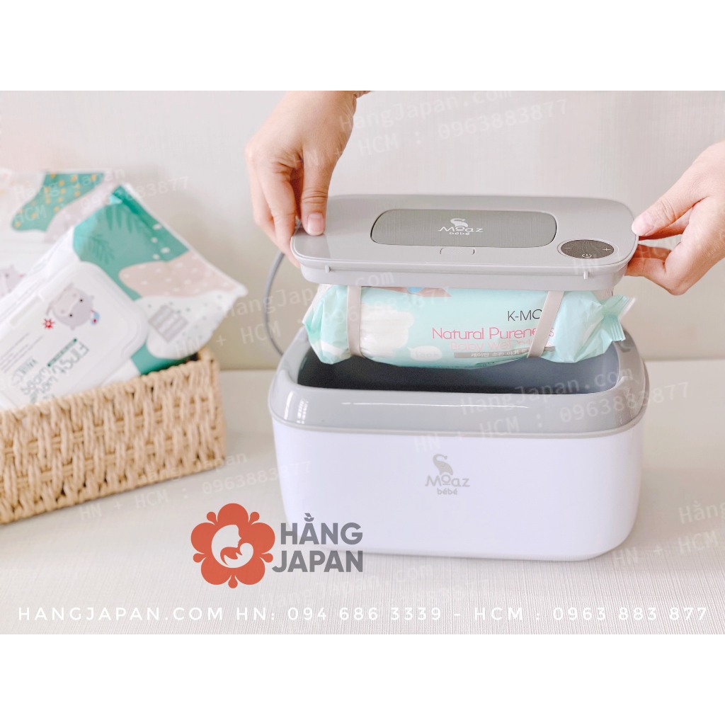 Máy làm ấm khăn ướt MoazBebe MB008 nhanh chóng trong 4-5 phút - Bảo hành chính hãng 12 tháng