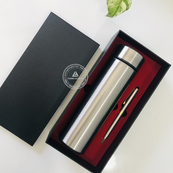 Bình Giữ Nhiệt cao cấp và Bút Ký khắc tên - Quà tặng văn phòng ý nghĩa