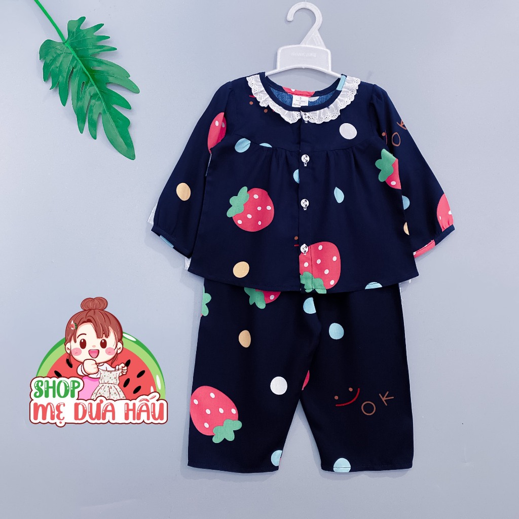 Set bộ bé gái | Bộ lanh bé gái chất tole loại 1 mềm, mát dài tay 8-38kg shop mẹ dưa hấu