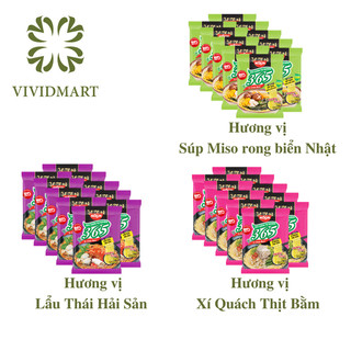  - NISSIN - Mì 365 có 3 vị: Xí Quách Thịt Bằm, Lẩu Thái Hải Sản, Súp Miso Rong Biển Nhật (64g-68g/gói)