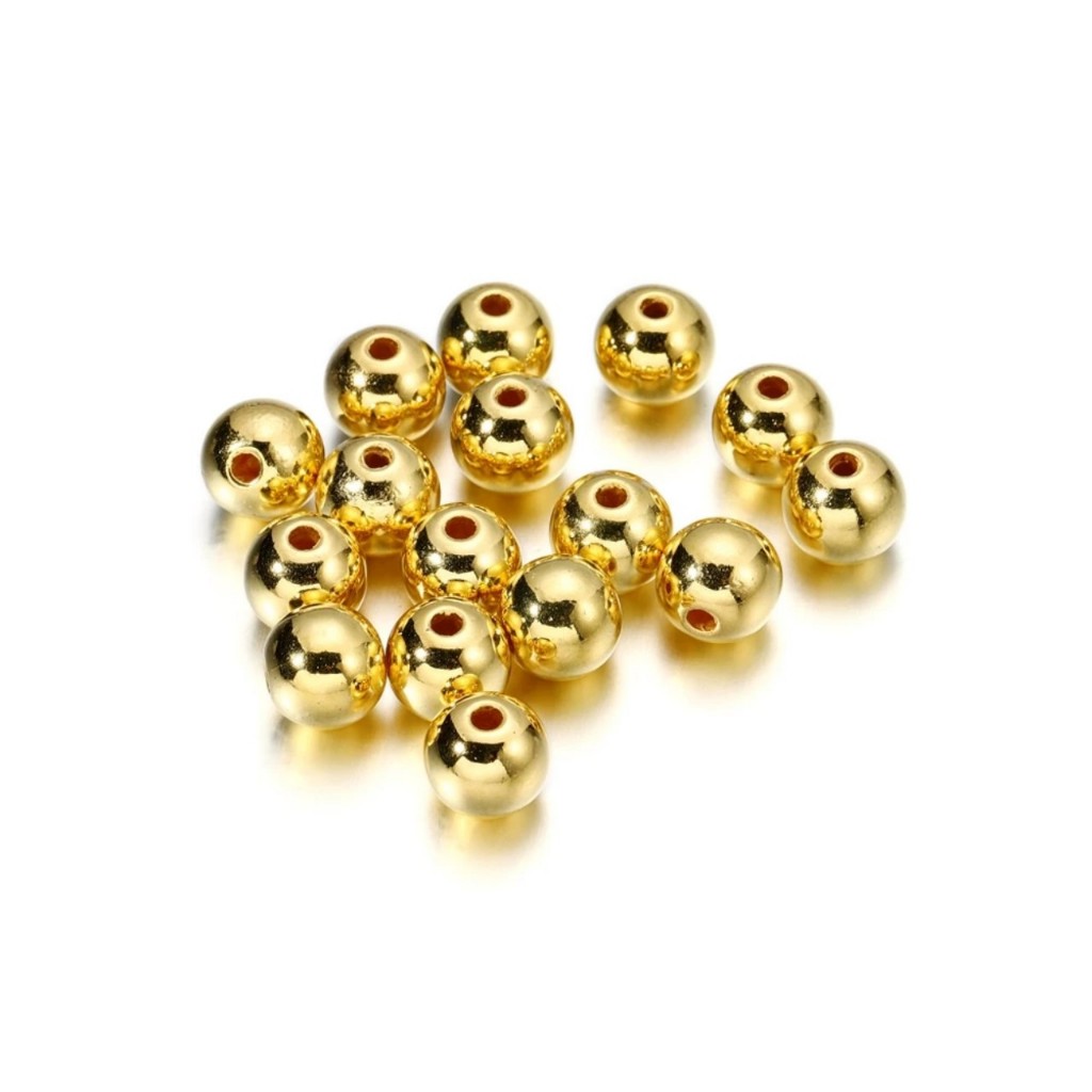 10gam Hạt ngoc trai nhựa, hạt bẹt màu vàng si, bạc si nhiều size 3/4/5/6/8/10mm