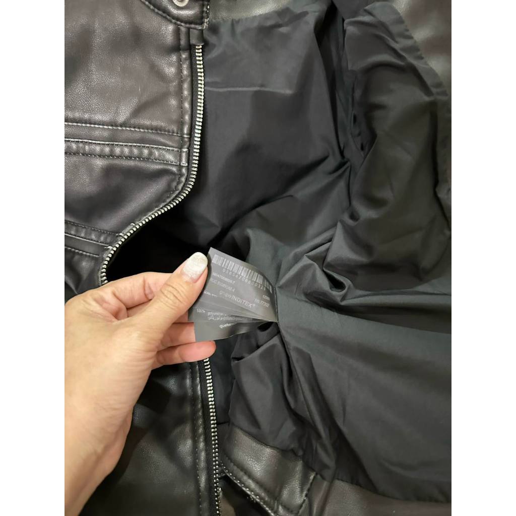 Áo khoác da cúc cổ zzzr bé trai