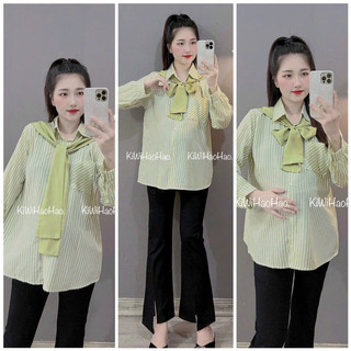 Áo Bầu Thời Trang Công Sở Dáng Sơ Mi
