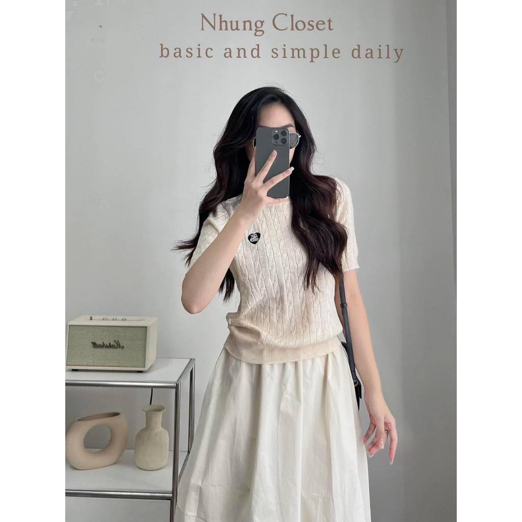 Áo len mỏng tn trái tim