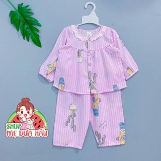 Bộ tole bé gái, đồ lanh cho bé tay dài quần dài chất tole 2 da 8-38kg shop mẹ dưa hấu