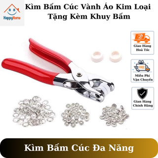 Kìm bấm cúc quần áo tặng kèm 50 cúc bấm, ghim bấm quần áo bằng thép không gỉ tiện dụng