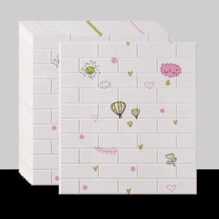 Miếng xốp dán tường 3D hoạ tiết dễ thương kích thước lớn 70 x 77cm dày 5mm