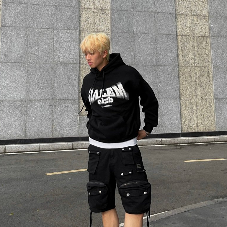 Calem Club - Áo Hoodie chui đầu nỉ lót bông in charm BLURRY  form BOXY unisex