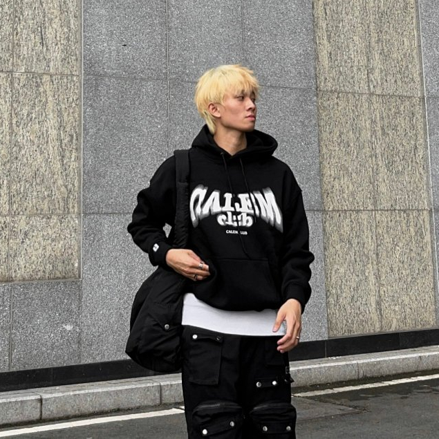 Calem Club - Áo Hoodie chui đầu nỉ lót bông in charm BLURRY  form BOXY unisex