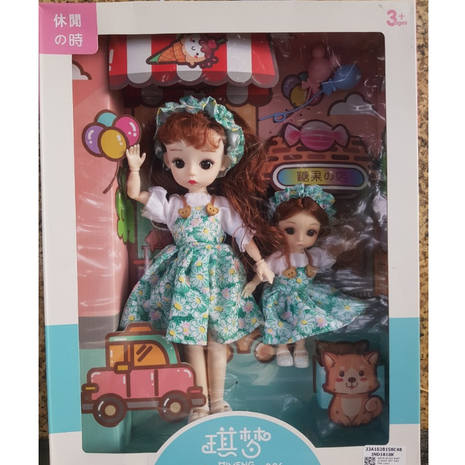 đồ chơi búp bê khớp cầu bộ 2 búp bê, lớn 30 cm - nhỏ 15 cm