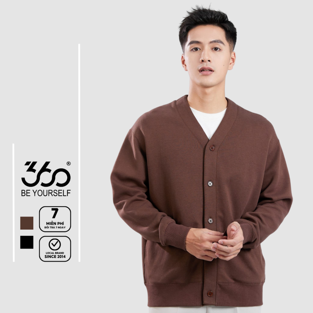 Áo cardigan nam form rộng thương hiệu 360 Boutique chất liệu cao cấp - CARTK401