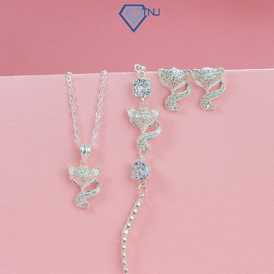 Bộ trang sức bạc nữ hồ ly đính đá cao cấp, sang chảnh BTS0029 - Trang Sức TNJ