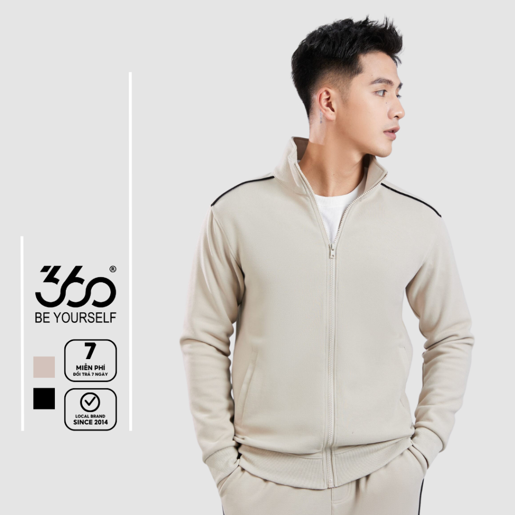 Áo khoác nỉ dài tay phối màu thương hiệu 360 Boutique giữ nhiệt tiện lợi chất liệu cao cấp - KNKTK402