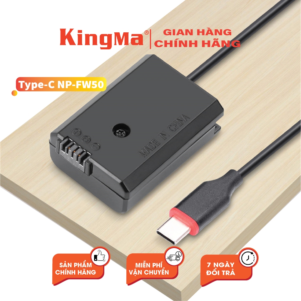 Pin Ảo/Giả Pin/Dummy Pin NP-FW50 Chính Hãng KINGMA. For SONY NP-FW50