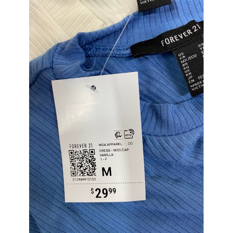 Đầm bodycon rút dây F21 xanh/trắng | Ruched Bodycon Midi Dress