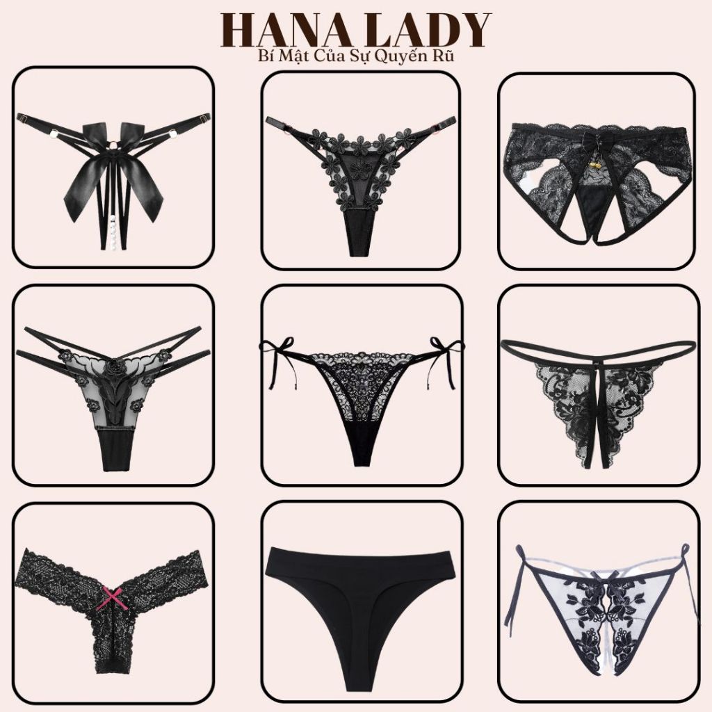 Quần lót lọt khe ren nữ không đáy cột dây hông gợi cảm - Quần chip sexy xuyên thấu quyến rũ tổng hợp