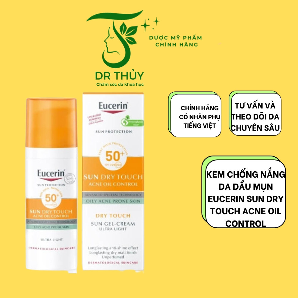 Kem chống nắng da dầu mụn EUCERIN SUN DRY TOUCH SPF 50,50ml - Dược mỹ phẩm bác sĩ Thủy