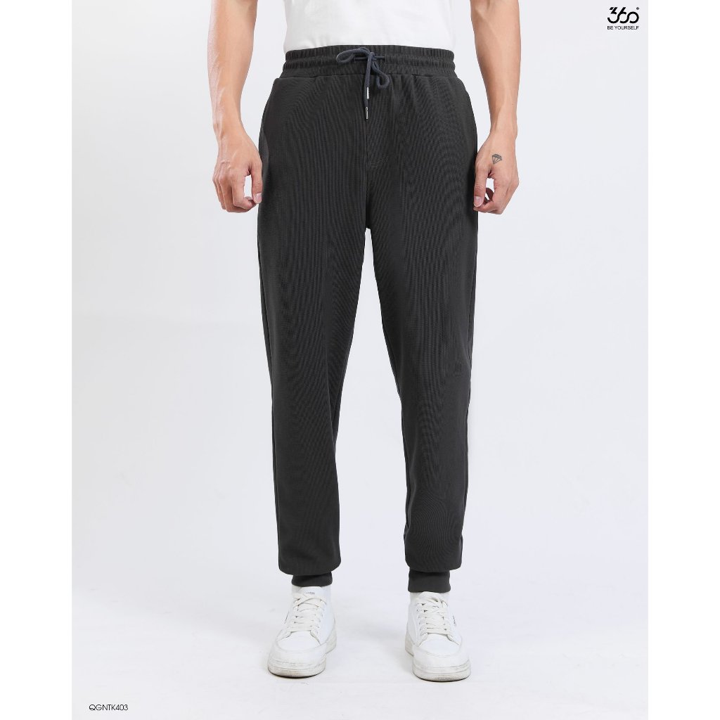 Quần nỉ jogger nam dây rút thương hiệu 360 Boutique chất liệu Pique co dãn - QGNTK403