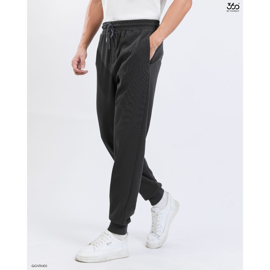 Quần nỉ jogger nam dây rút thương hiệu 360 Boutique chất liệu Pique co dãn - QGNTK403