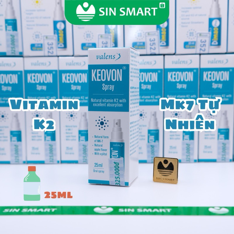 Vitamin K2( MK7 tự nhiên) KEOVON Dạng Xịt Nhập Khẩu Châu Âu chính của hãng 25ml