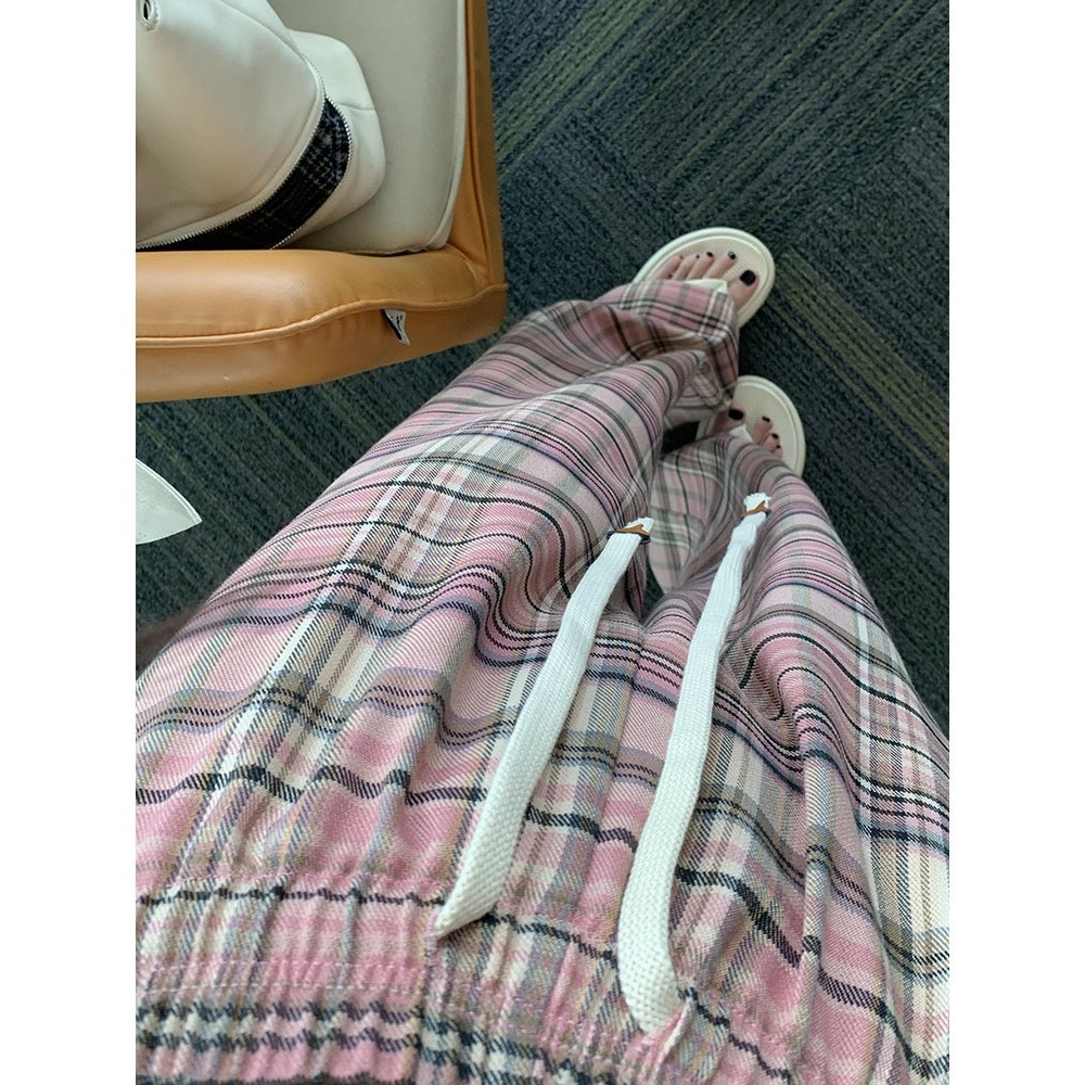 Quần thể thao kẻ sọc hồng vải dày dặn