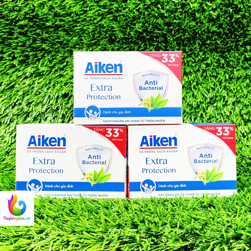 Combo 3 Xà Bông Cục Sạch Khuẩn Aiken 120g