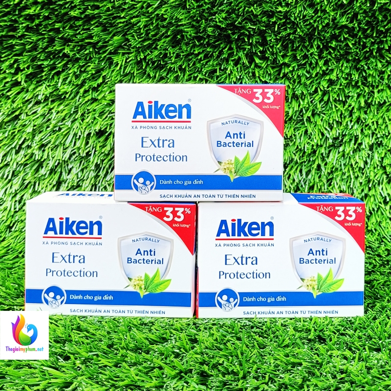 Combo 3 Xà Bông Cục Sạch Khuẩn Aiken 120g