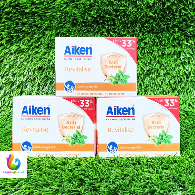 Combo 3 Xà Bông Cục Sạch Khuẩn Aiken 120g