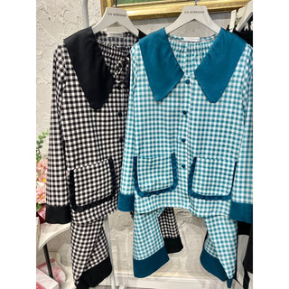 𝗛𝗮̀𝗻𝗴 𝗰𝗵𝗶́𝗻𝗵 𝗵𝗮̃𝗻𝗴 Set Đồ Ngủ Pyjama 𝐋𝐞𝐚𝐥𝐢𝐚 kẻ caro cao cấp chất siêu nhẹ phiên bản áo dài quần dài - O.N WORKSHOP
