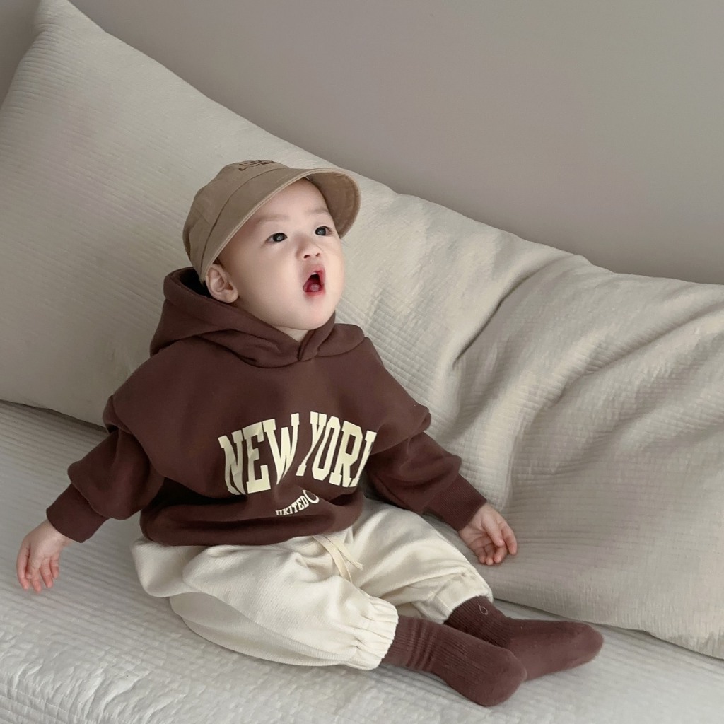 Áo nỉ hoodie cho bé trai bé gái, áo nỉ trần bông  dày dặn cho bé phong cách hàn quốc
