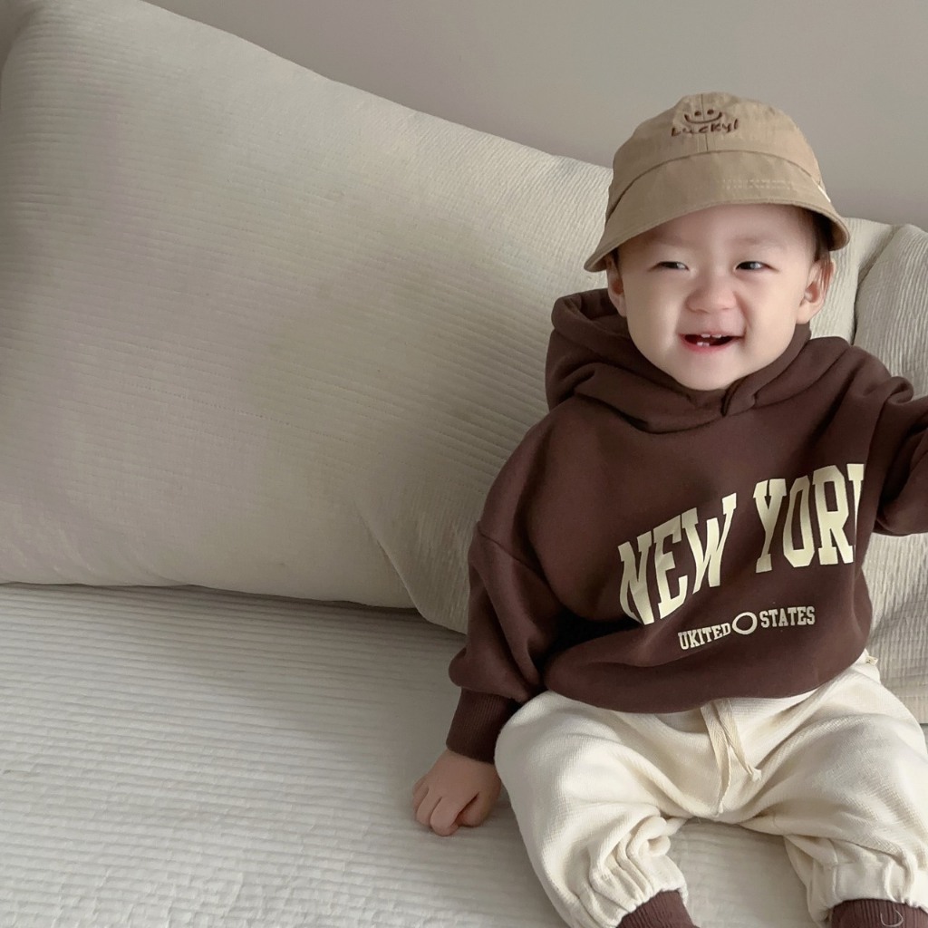 Áo nỉ hoodie cho bé trai bé gái, áo nỉ trần bông  dày dặn cho bé phong cách hàn quốc