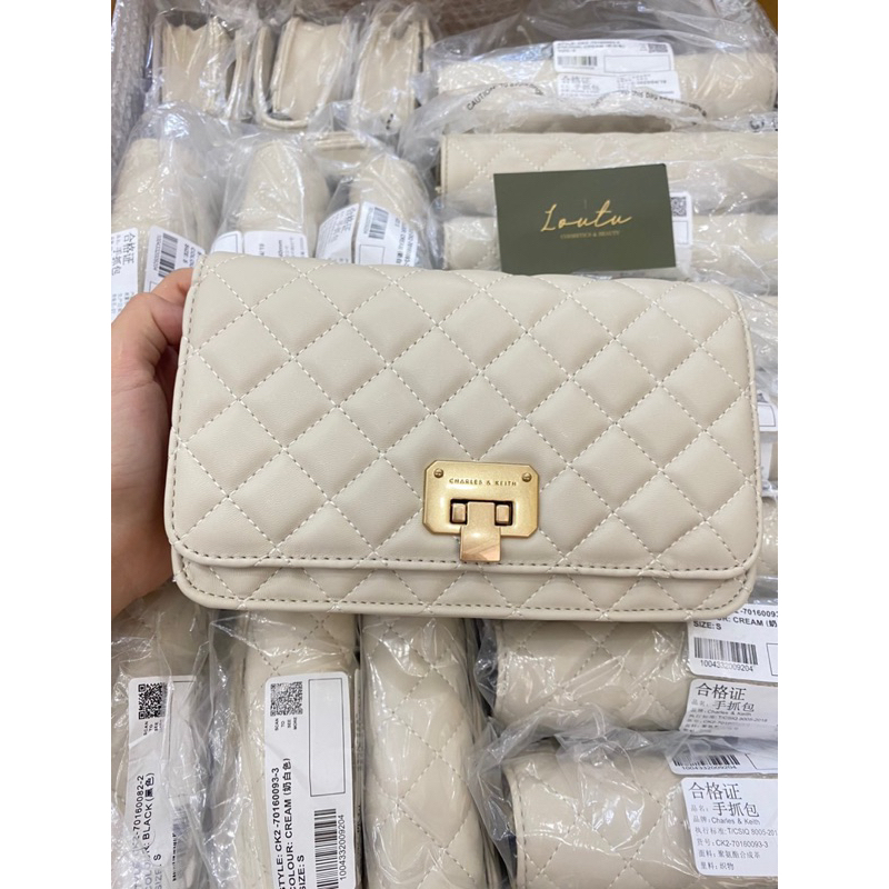 TÚI CNK TRẮNG Ô TRÁM ĐEO CHÉO KHÔNG BOX