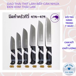 Dao thái thịt làm bếp cán nhựa đen Kiwi Thái Lan nhiều kích thước