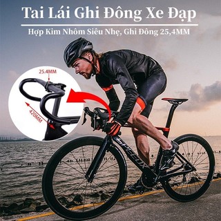 Tay lái ghi đông xe đạp cong sừng trâu, ghi đông sừng dê gắn xe đạp thể thao