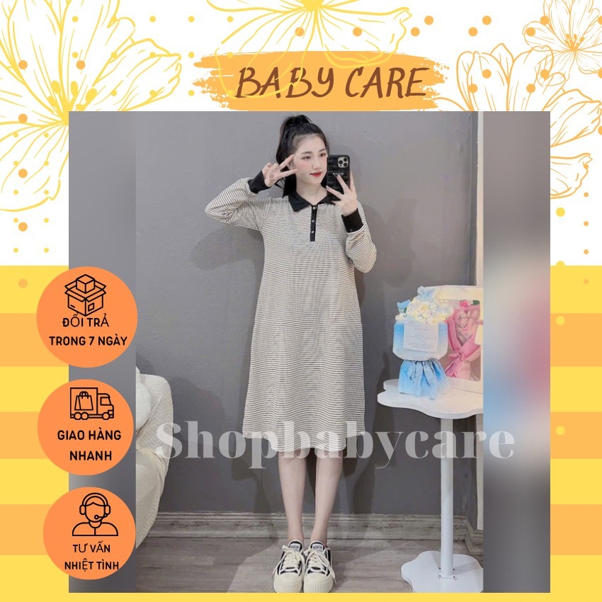 ĐẦM BẦU THU ĐÔNG DÁNG DÀI KÈM KHĂN ĐIỆU ĐÀ M296- VÁY BẦU KẺ CÁ TÍNH TRẺ TRUNG