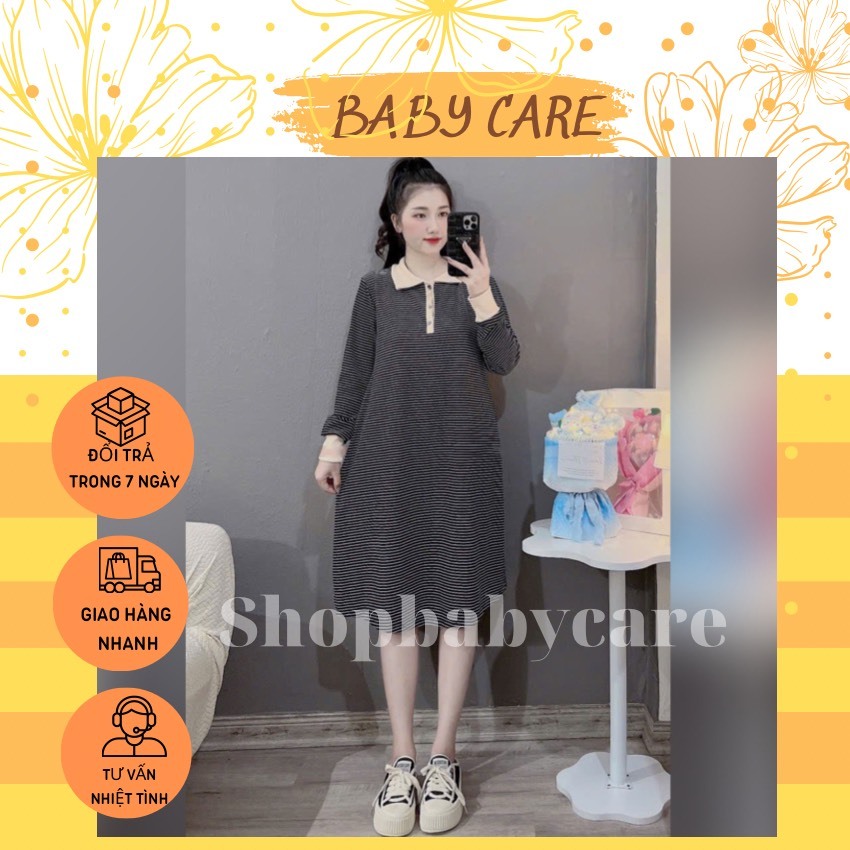 ĐẦM BẦU THU ĐÔNG DÁNG DÀI KÈM KHĂN ĐIỆU ĐÀ M296- VÁY BẦU KẺ CÁ TÍNH TRẺ TRUNG