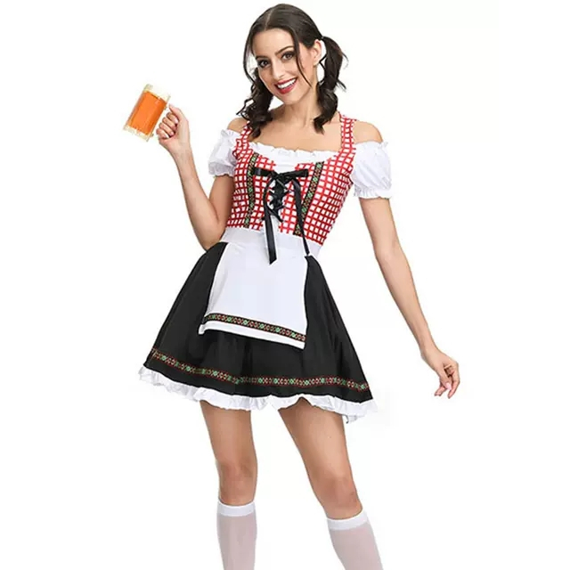 (CÓ SẴN) Bộ Đồ Nữ Phục Vụ Bia Đức Oktoberfest, Trang Phục Hoá Trang Oktoberfest Nữ Phục Vụ Lễ Hội Bi
