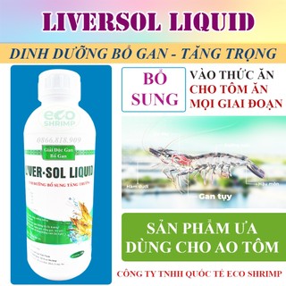 Chai 1l dinh dưỡng liversol bổ gan tôm giúp tôm khỏe lớn nhanh