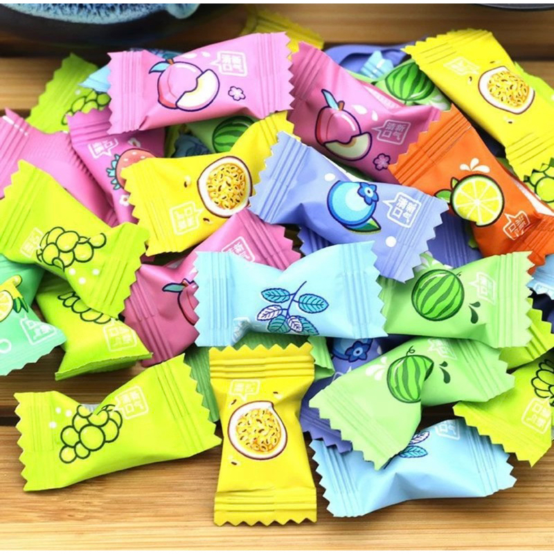 Kẹo ngậm thơm miệng trái cây không đường 100g-100viên