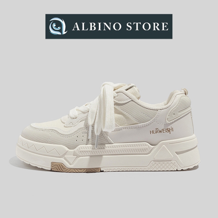 Giày thể thao nữ độn đế Albino Store giày nữ sneaker màu trắng ulzzang Hàn Quốc HW2007