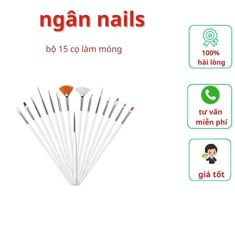 Bộ 15 cây cọ làm móng