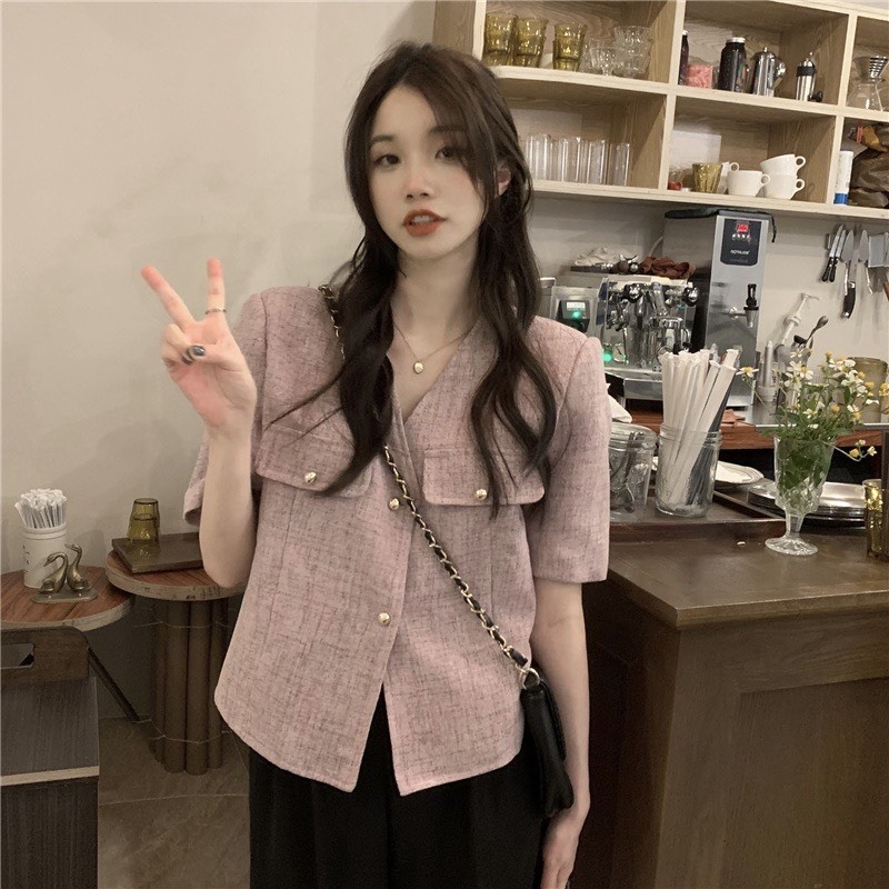 Áo sơ mi tay ngắn , áo sơ mi VGU hai nắp túi