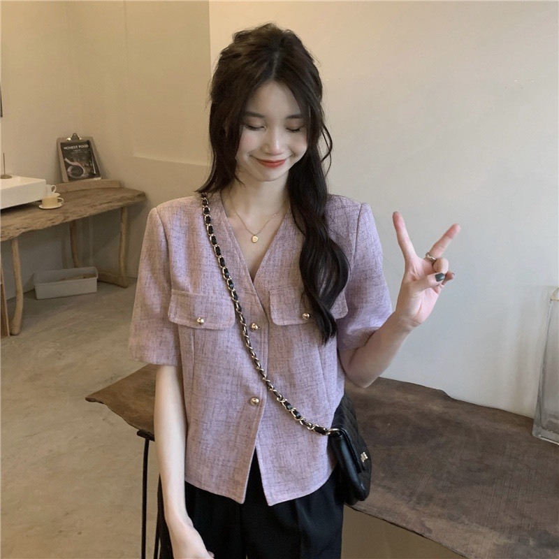 Áo sơ mi tay ngắn , áo sơ mi VGU hai nắp túi