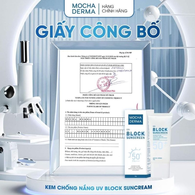 Kem Chống Nắng MOCHA Derma SPF 50 PA+