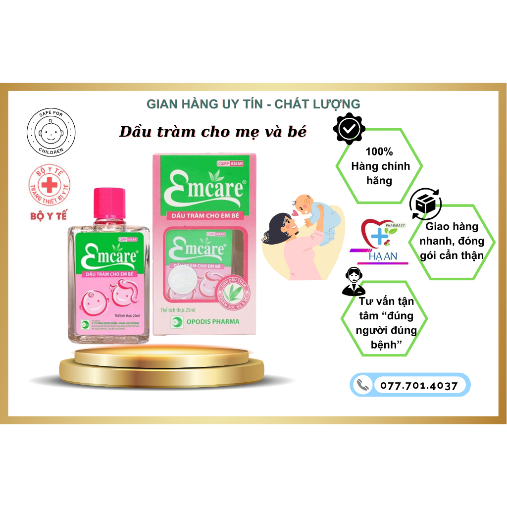 Dầu tràm EMCARE cho Mẹ và Bé chai 25ml