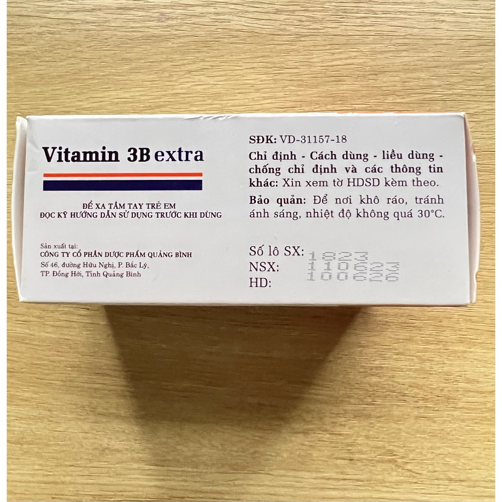 Viên uống Vitamin 3B  liều cao Giúp bổ sung và dự phòng thiếu hụt vitamin B1, B6, B12 cho cơ thể hộp 100 viên
