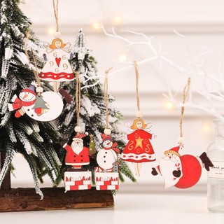 Đồ Trang Trí Giáng Sinh Noel Bằng Gỗ Có Dây Treo